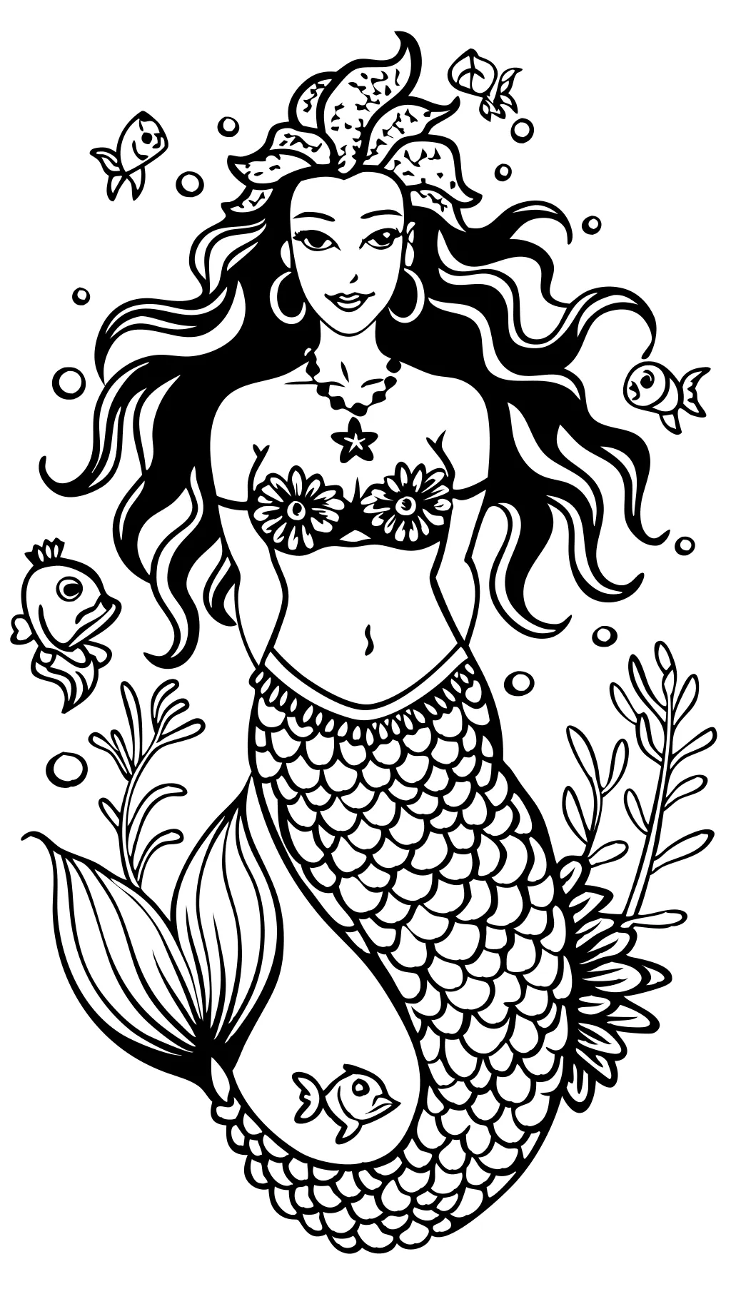 Mermaid para colorear para colorear para adultos